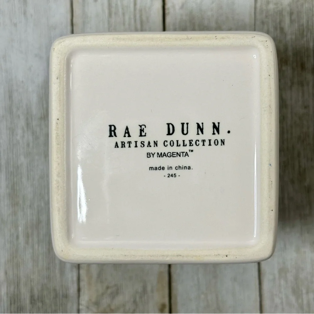 Rae Dunn “BE YOU” Artisan Collection Square Ceramic Vessel Container Jar